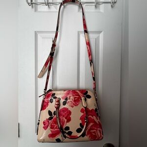 Kate Spade Red and Cream Floral Crossbody Bag
